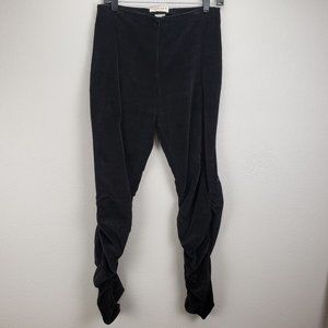 Cyrus Nazari Women's Size‎ 3/4 High Waisted Ribbed Black Pants Scrunch Ankle